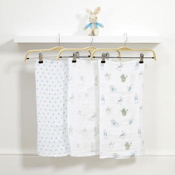 Image showing the Peter Rabbit Soft Toy & Muslin Set, Multi product.