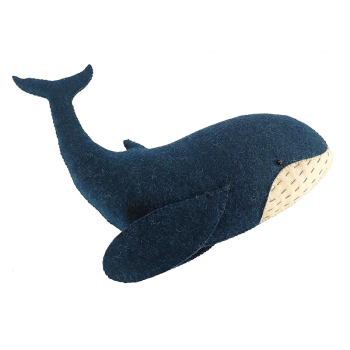 Image showing the Whale Mini Felt Animal Wall Decoration, Navy product.