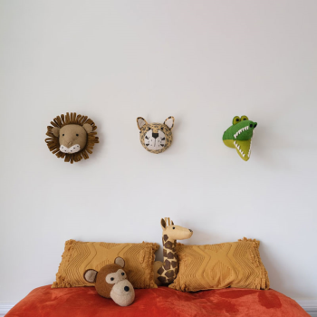 Image showing the Lion Head Mini Felt Animal Wall Decoration, Brown product.