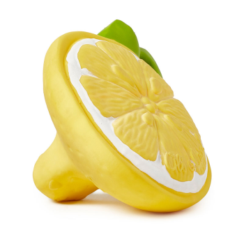 Image showing the John Lemon Natural Rubber Teether & Bath Toy, Yellow product.