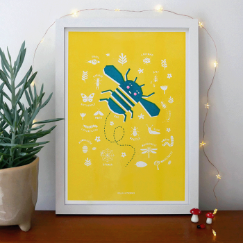 Image showing the Bugs Riso Print, A3, Yellow product.