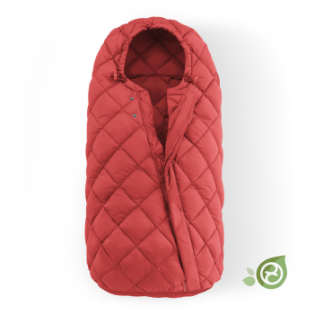 Image showing the Snøgga Puffer Footmuff, Hibiscus Red product.