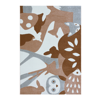 Image showing the Puzzle Forest Rug, 135 x 190cm, Brown product.