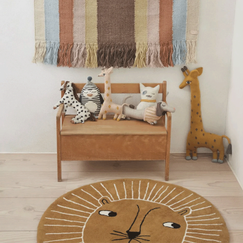 Image showing the Round Lion Rug, Caramel product.