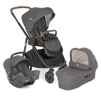 Image showing the Versatrax Cycle 3-Piece Travel System Bundle with Recycled Fabrics, Shell Grey product.