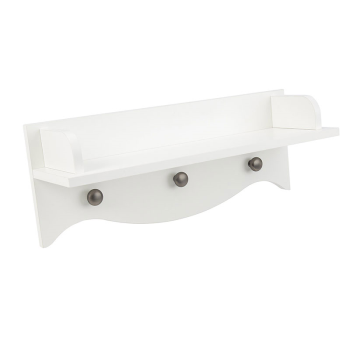 Image showing the Clara Shelf With Hanging Pegs, White product.