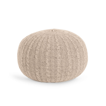 Image showing the Knitted Pouffe, Stone/Natural product.