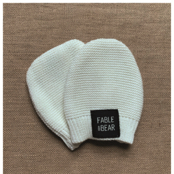 Image showing the Fable Knitted Baby Mittens, One Size, Natural White product.