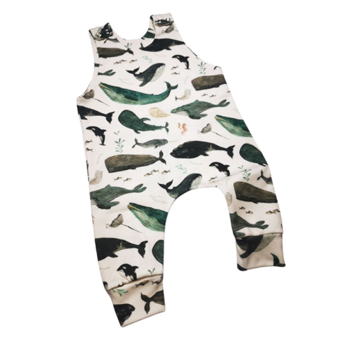 Image showing the Sleeveless Romper, 0 - 3 Months, Whale Song product.