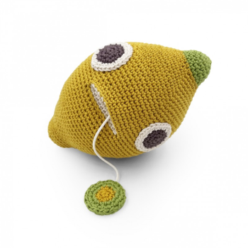Image showing the John Lemon Crochet Musical Pull Toy, Yellow product.