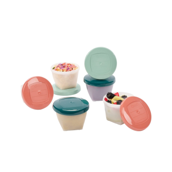 Image showing the Eco Babybols Set of 6 Bio-Based Plastic Baby Food Containers, Multi product.