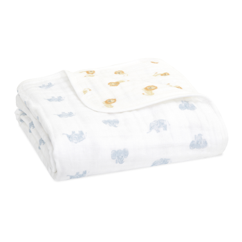Image showing the Boutique Dream Blanket Organic Cotton Muslin Blanket, 120 x 120cm, Animal Kingdom product.