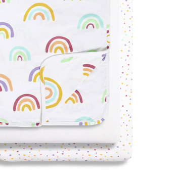 Image showing the SnuzPod 3 Piece Bedside Crib Bedding Set, Rainbow product.