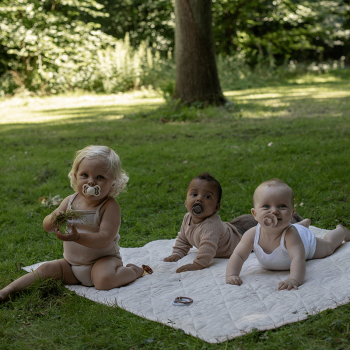 Image showing the Supreme Pack of 2 Symmetrical Silicone Dummies, 0 Months+, Vanilla / Dark Oak product.
