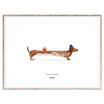 Image showing the All The Way To Paris Doug the Dachshund Print, 30 x 40cm product.