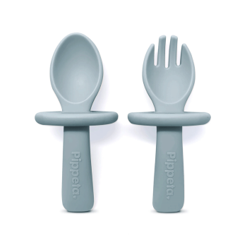 Image showing the My 1st Silicone Spoon & Fork, Sea Salt product.