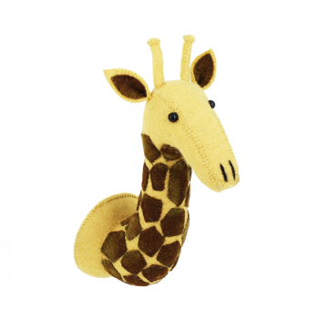 Image showing the Giraffe Head Mini Felt Animal Wall Decoration, Yellow product.
