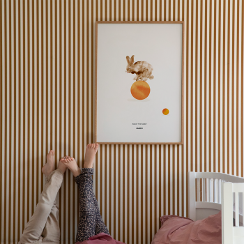 Image showing the All The Way To Paris Rocky the Rabbit Print, 50 x 70cm product.