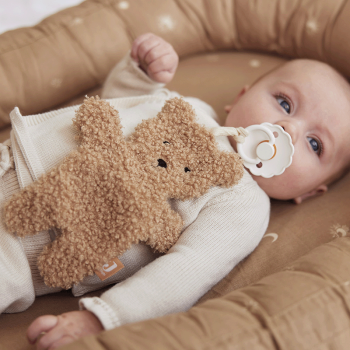 Image showing the Comforter with Dummy Holder Teddy Bear, Biscuit product.