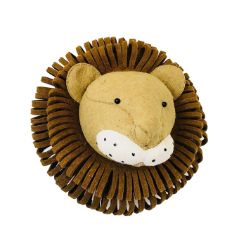 Image showing the Lion Head Large Felt Animal Wall Decoration, Cream product.