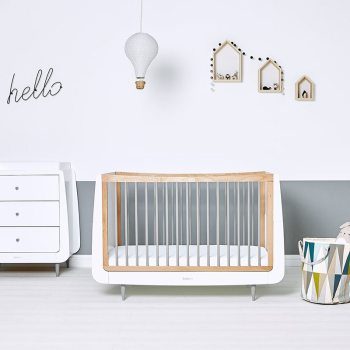 Image showing the SnuzKot Skandi 2 Piece Nursery Furniture Set excl. Mattress, Grey product.