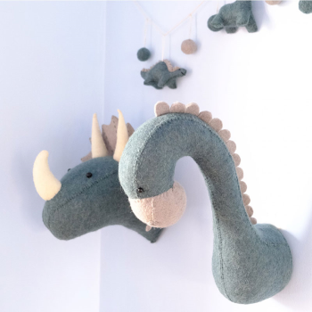 Image showing the Diplodocus Head Mini Felt Animal Wall Decoration, Blue product.
