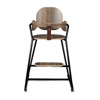 Image showing the Tibu Modern High Chair with Guard, Black Frame/Walnut product.