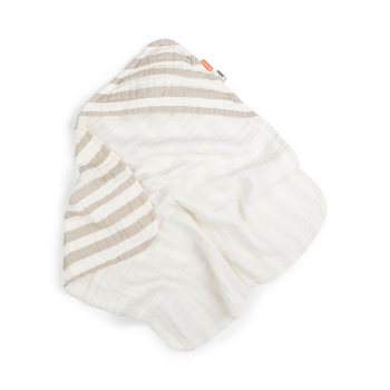 Image showing the Stripes Hooded Baby Bath Towel, Sand product.
