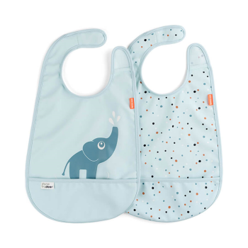 Image showing the Elphee Pack of 2 Waterproof Bibs with Velcro, Blue product.