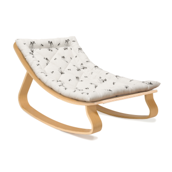 Image showing the Levo Wooden Baby Rocker, Beech, Rose in April Fawn product.