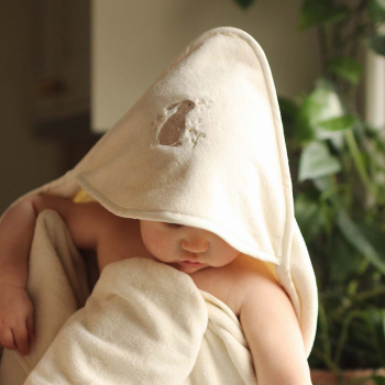 Image showing the Bunny Embroidered Hooded Baby Towel product.