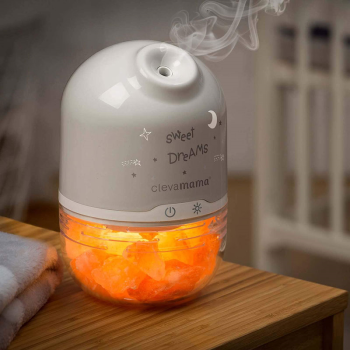 Image showing the ClevaPure Himalayan Salt Lamp, Humidifier & Night Light, White product.
