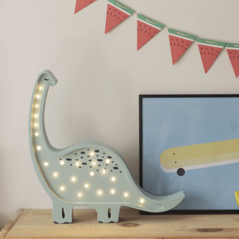 Image showing the Wooden Dino Diplodocus Lamp, Prehistoric Blue product.