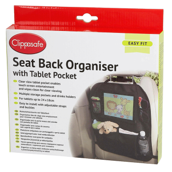 Image showing the Seat Back Organiser with Tablet Pocket, Black product.
