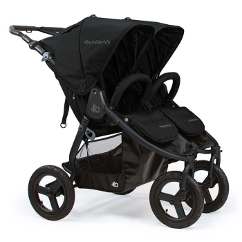 Image showing the Indie Twin All Terrain Double Eco Pushchair with Recycled Materials, Matte Black product.