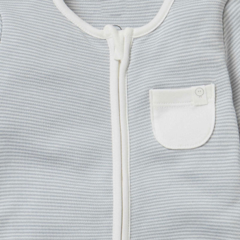Image showing the Clever Zip Sleepsuit, 0 - 3 Months, Blue Stripe product.