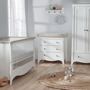 Image showing the Clara 3 Piece Nursery Furniture Set excl. Mattress, Driftwood Ash product.