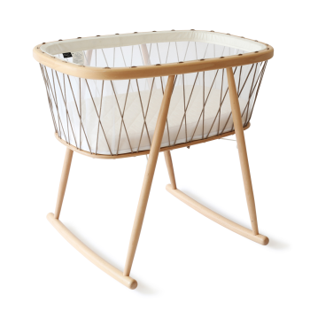 Image showing the Kumi Stylish Crib with Organic Mattress, Hazelnut Laces product.