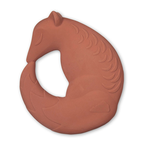Image showing the Natural Rubber Fox Teether, Sienna product.