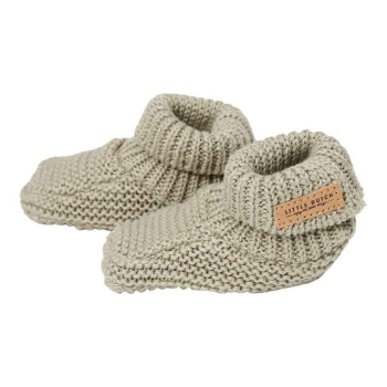 Image showing the Sailors Bay Knitted Baby Booties, 0 - 3 Months, Olive product.