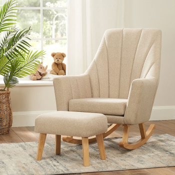 Image showing the Jonah Rocking Chair with Footstool, Stone product.