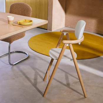 Image showing the Tobo Wooden High Chair, White/Natural product.