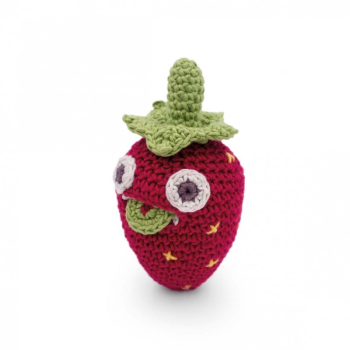 Image showing the Billy Mini Strawberry Crochet Mini Rattle, Red product.
