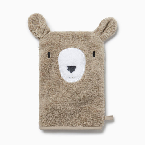 Image showing the Bear Bath Mitt, Taupe product.