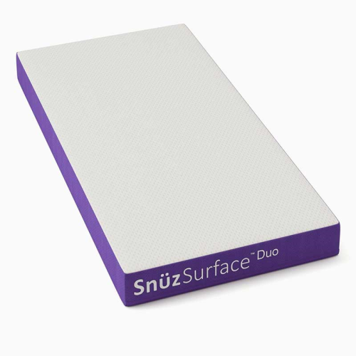 Image showing the SnuzSurface Duo Dual Sided SnuzKot Cot Bed Mattress, 68cm x 117cm, White product.