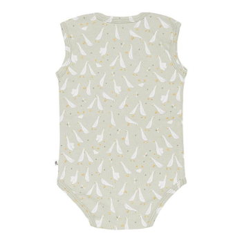 Image showing the Little Goose Short Sleeve Ribbed Bodysuit, Newborn, Olive product.