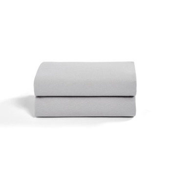 Image showing the SnuzPod Pack of 2 Bedside Crib Fitted Sheets, Grey product.