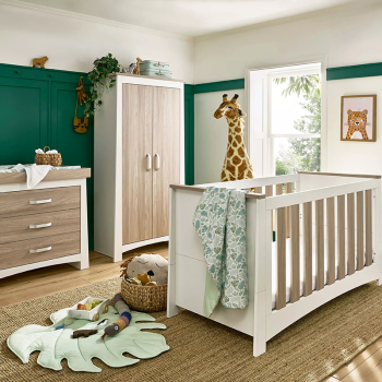 Image showing the Ada 3 Piece Nursery Furniture Set excl. Mattress, White/Ash product.