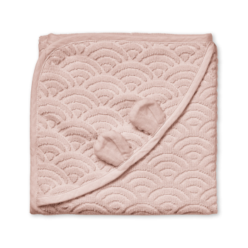 Image showing the Organic Cotton Hooded Baby Towel, Dusty Rose product.