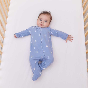 Image showing the Boutique Comfort Knit Footie Sleep Suit, 0 - 3 Months, Blue Moon product.